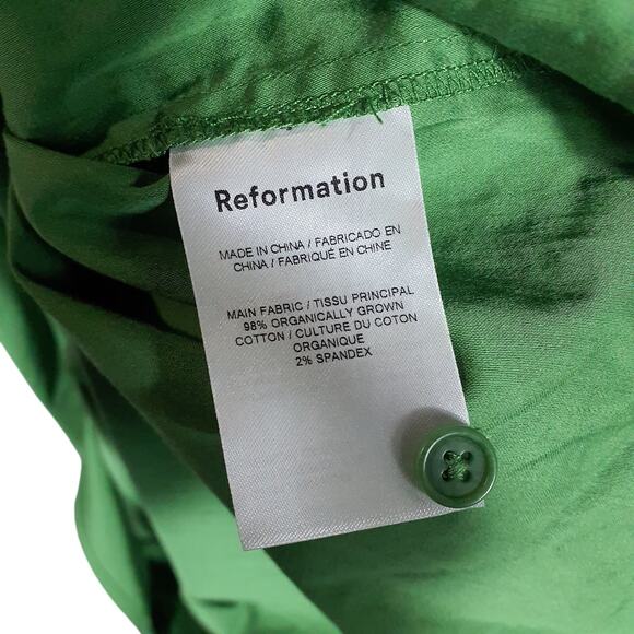 Reformation Classic Green Mariette Size L Dress - Picture 5 of 5
